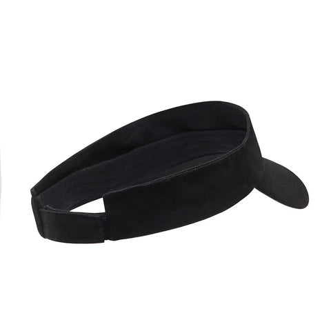 Sport Sun Visor Baseball Cap Adjustable Empty Top Cotton Hat For Men And Women Dark Black UV Protection Lightweight One Size Fits Most