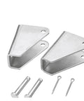 Two-piece U-shaped linear actuator motor bracket with bolt holes for secure mounting in robotics and industrial machinery.