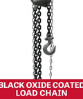 1 Ton Hand Chain Hoist For 10 Foot Lift Model S90 100 10 Gray Black Oxide Coated Load Chain Industrial Alloy Steel Hooks