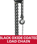 Half-Ton Hand Chain Hoist With 10 Ft Lift And Industrial Build, 360 Degree Rotating Alloy Steel Hooks, black oxide coated