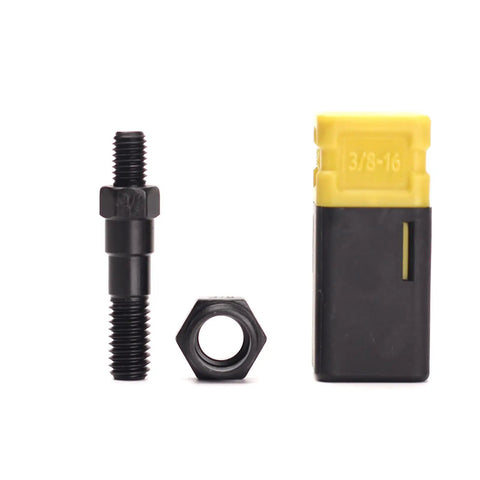 Hand Rivet Nut Tool Mandrel And Nosepiece Set Three Eighths To Sixteen Thread Adjustable Stroke 2 Pack components on display