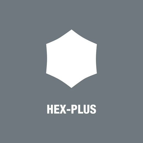 Hex-Plus logo related to Zyklop Bit Socket Set Three Eighths Inch Drive Seven Pieces With Holding Function Non Impact