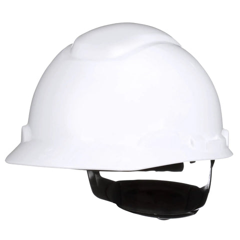 Front view of SecureFit Hard Hat With Uvicator Sensor And 4 Point Suspension White Non Vented Cap Style Safety Helmet Adjustable Height For All Day Comfort ANSI Z87.1 Compliant Fits 50 To 64 Cm Head Size Jobsite Ready.