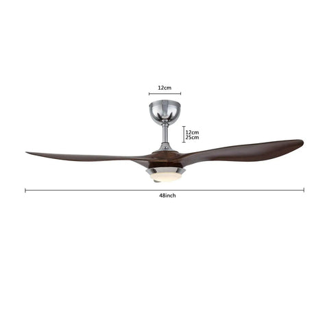 WEvalMC Ceiling Fan with Light 48 inch Reversible Motor for Living Room with three sleek blades and decorative light.