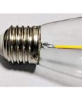Close-up of LED String Light Bulbs 1W Shatterproof Waterproof E26 Base Edison Bulbs Daylight White 6000K 150 Lumen