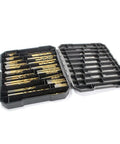 230 Pc Titanium Coated Twist Drill Bit Set HSS 4241 135 Degree Split Point 1.0 To 10mm Metric in black storage case