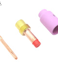 All in One TIG Welding Consumables Kit for WP17 WP18 WP26 Series with collet tip, gas lens, and alumina nozzle