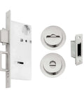 Pocket Door Hardware With Pull Recessed Door Handle Lock For Furniture Invisible Sliding Door Lock Handle Silver Zinc Alloy Construction Anti Rust