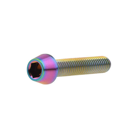 Rainbow titanium M5 hex-socket flange bolt with threaded shank