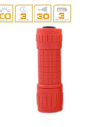 Red flashlight from 30 Pack Mini Flashlight Set With COB LED, Handheld Lights, Five Colors, Lanyards Included, Ninety AAA Batteries Included