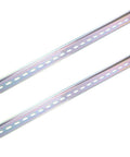 Two Pack DIN Rail Slotted Steel Mounting Guide Kit, 400mm Length By 35mm Width By 6.5mm, 0.8mm Thick, Silver Tone, Easy Mount Rails