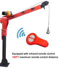 1100Lb Folding Truck Crane With 3500Lb 12V Electric Winch 360 Degree Swivel Painted Steel Jib Infrared Remote Lift For Pickup Trucks Foldable Boom For Easy Loading Of Generators Engines And Tools with visible remote control