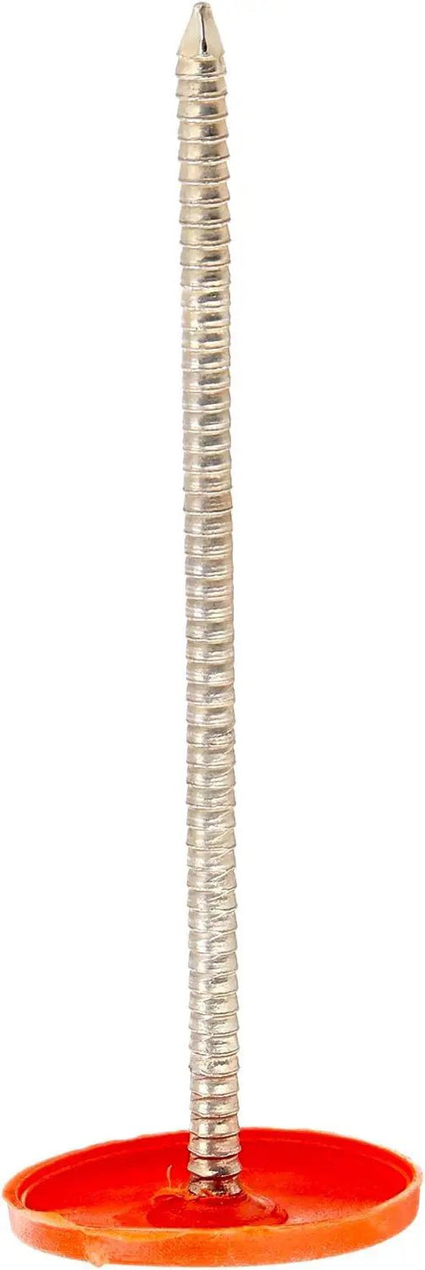 100 Pack 3 Inch Galvanized Roofing Nails With Premium Round Plastic Caps Built Tough to secure membranes with orange cap