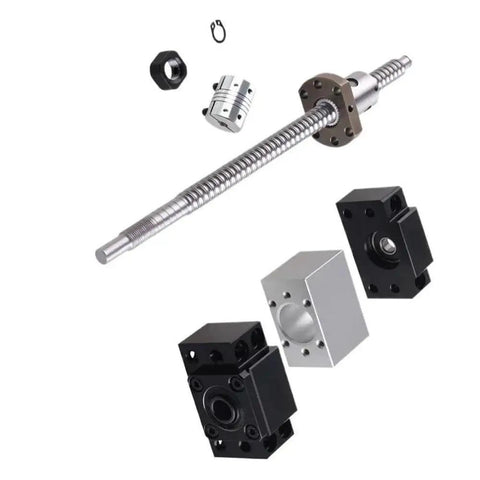 12Mm SFU1204 Ball Screw Kit With Solid Steel Construction And BK10 BF10 Bearing Supports for CNC precision machining parts.