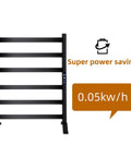 Carbon Fiber Heated Towel Rack With Six Bars, Freestanding And Wall Mount Electric Towel Warmer For Bathroom, front view