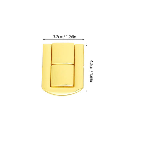 Rock Solid Lockable Metal Box Latches Gold Surface Mount Snap Fasteners With Spring Loaded Toggle Catches, 3.2cm x 4.2cm.