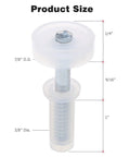 Heavy Duty 4 Pack Bi Fold Door Top Guide Wheel Hardware Kit For Smooth Sliding Closet System Replacement Parts size reference showing dimensions.