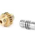 20 To 1 Bronze Worm Gear Set With Metal Shaft High Torsion Replacement For 4 To 1 Speed Industrial Robot Parts For DIY Projects Beefy Torque Boost For Precise Slow Motion And Easy Installation, bronze and metal shafts