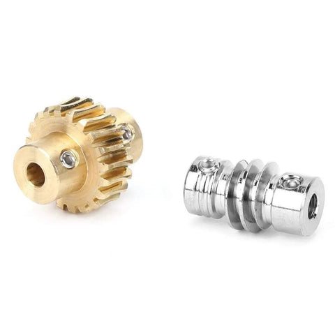 20 To 1 Bronze Worm Gear Set With Metal Shaft High Torsion Replacement For 4 To 1 Speed Industrial Robot Parts For DIY Projects Beefy Torque Boost For Precise Slow Motion And Easy Installation, bronze and metal shafts