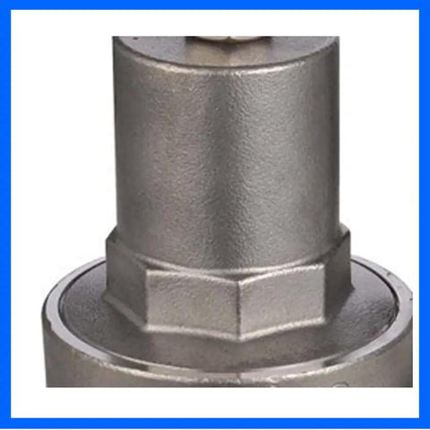 Heavy Duty 304 Stainless Steel Water Pressure Regulator With Gauge Built Tough Piston Design For Steady Flow No Fuss Setup Rust Resistant Dn15 To Dn50 Pipe Sizes close-up view of the regulator's top section.