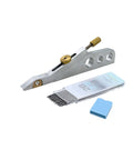 Pro Level Aluminum Guitar Nut Scribe Tool For Spot On String Spacing And Saddle Height Marking Straight Up Easy DIY Luthier Setup Gear, includes scribe and drawing pencils.