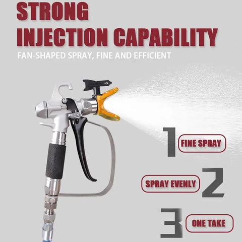 Professional Airless Paint Sprayer Powered By 1800W High Pressure Motor With Dial Meter showing fine spray and efficient nozzle design.