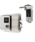 Heavy-Duty Waterproof Fingerprint Door Lock With IC Card Reader For Outdoor Gate And Entrance IP65 Rated Electronic Biometric Entry System showing sleek stainless steel design.