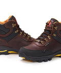 Waterproof Steel Toe Work Boot For Men Leather Lace Up Industrial Safety Boots with oil and slip resistance, dual density sole.