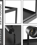 Close-up of the Industrial Metal Flush Mount Ceiling Light Fixture 13 Inch Square Two Light Open Cage No Glass Design Matte Black