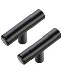 Matte Black 2 Inch Cabinet Knobs 30 Pack Stainless Steel Kitchen Cabinet Knobs With Round Edge For Dresser Drawers Durable Single Hole Mount