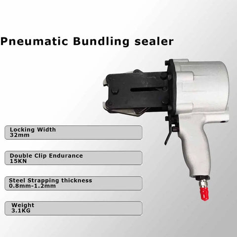Tough As Nails Pneumatic Steel Strapping Machine Split Banding Tool with locking width 32mm and weight 3.1kg.