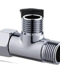 Rock Solid Three Way Brass Diverter Valve Tee Joint Connector With Half Inch Threading For Heavy Duty Bathrooms. Chrome plated tee.