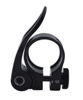 Lightweight Aluminum Quick Release Seat Post Clamp For 22.2mm Bike Seat Posts black alloy tool-free lock front view