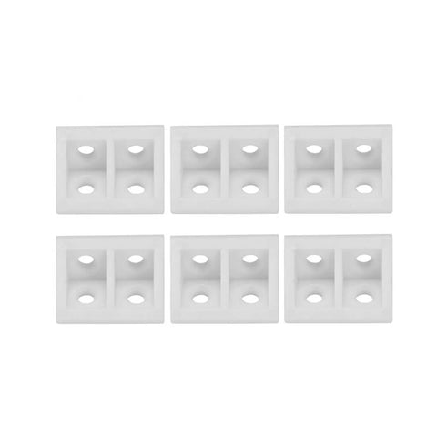 Six 50 Pack Plastic Right Angle Corner Brackets Gusset Braces For Home Furniture Assembly Durable White Plastic Corner Supports