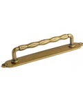 Five Inch Antique Brass Cabinet Pull Handles With Timeless Oval Backplates, Hella Durable Zinc Alloy Drawer Knobs For Kitchen Cabinets And Dressers, Rust Proof Two Pack Slick Smooth Handle Grip, textured handle design.