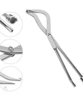 3 Piece Car Drum Brake Tool Kit With Spring Compressor Brake Spoon And Double Ended Pliers For Universal Automotive Drum Repair Install Remove Adjust Set Black showing detailed view of steel double ended pliers.