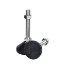 Premium Heavy Duty Adjustable Furniture Levelers with Swivel Base and Threaded Glide Pads, M10 by 50mm, two-pack, black rubber.