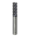 Carbide end mill, 1/4" shank, 6-flute square milling cutter for alloy steel, cast iron, hardened steel