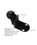 Zero Fuss One Point Five Inch Silent Swivel Casters For Furniture Cabinets And Drawers featuring a black side mount bracket with rubber wheel.
