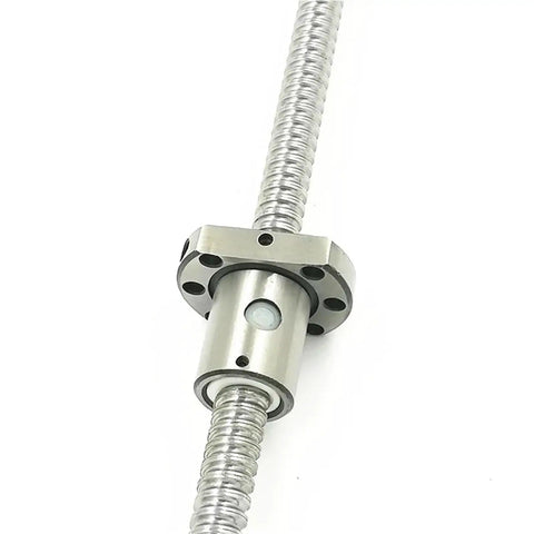 Ball Screw With Single Nut For CNC Engraving Machines, Precision Linear Motion Part, heat-treated steel, close-up view