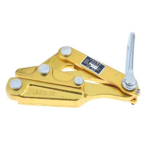 Baosity Rope Grip Puller Tool For Tensioning Cables 25-70Mm Aluminum Alloy rigging hardware in gold finish.