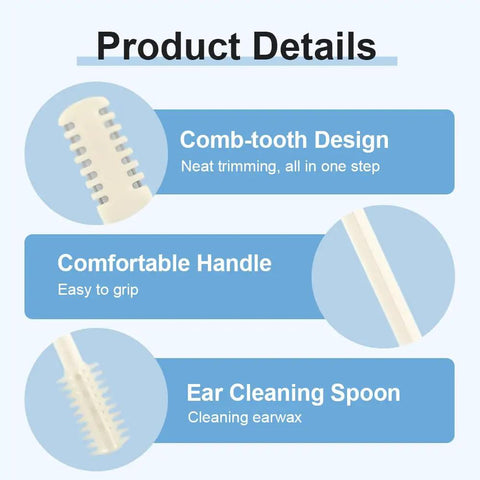 Detailed view of 2 In 1 Nose Hair Trimmer Kit With Double Sided Cutter And 360 Degree Rotation Includes Silicone Cleaning Brush