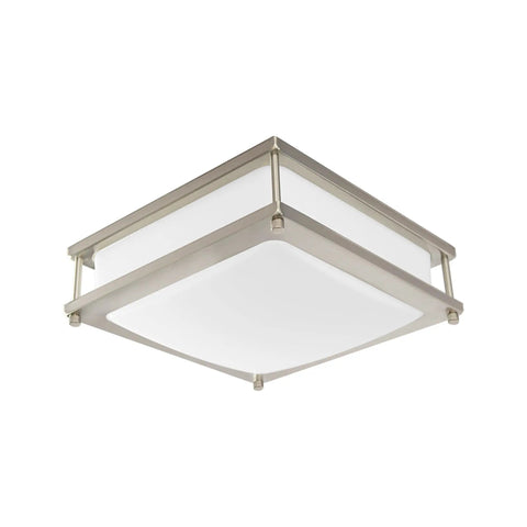 14 Inch LED Square Double Ring Flush Mount Ceiling Light With Smooth Dimming 4000K Bright White 20W 1450LM 100W Equivalent