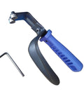 Heavy Duty Double Edge Cutting Deburring Tool For Sheet Metal with hex spanner, blue safety guard handle, and reversible blades