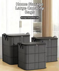 Roomy Large Capacity Moving Storage Bag With Smooth Clip Zipper And Foldable Build Heavy Duty Canvas Tote stacked for home organization.