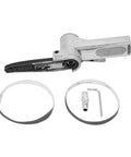 Heavy Duty Pneumatic Air Belt Sander With Slick 360 Degree Rotating Handle And Top Shelf Industrial Build for quick belt swaps.