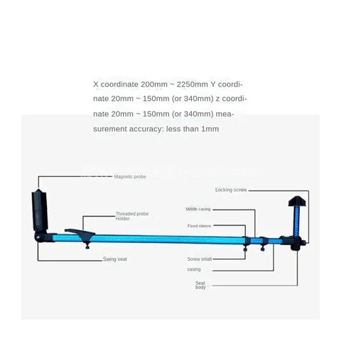 2D Measuring Gauge For Sheet Metal Repair And Vehicle Frame Straightening with labeled parts