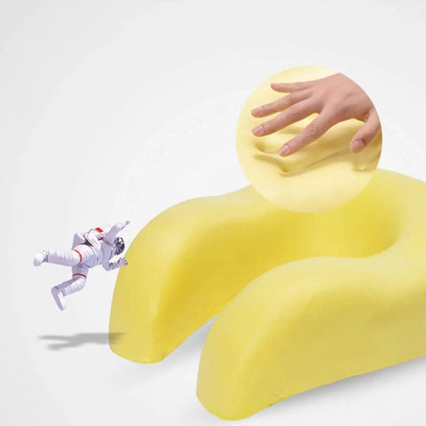 Memory Foam Travel Neck Pillow For Airplanes And Cars Breathable Compact Flight Kit For Restful Sleep Supportive Cushion Yellow