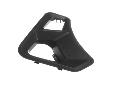 Black plastic Dispenser Bezel Replacement For Washer W11094976 Compatible OEM Style Part angled view showing details