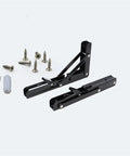 Two Pack Beefy Triangle Folding Angle Brackets Heavy Duty Shelf Supports for Wall Mounted Shelves and Work Tables Black 10 Inch